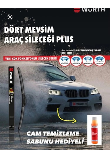 Würth Dört Mevsim Araç Sileceği Plus 325 Mm 13 9 Farklı Aparat Cam Sabunu Hediyeli