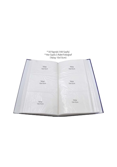 Rabsev 10x15cm 300 Fotoğraf Kapasiteli Ciltbezli Lüks Fotoğraf Albümü RS9306-B