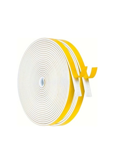 Gateesat 2 Rulo Beyaz 12mm X 3mm Kendinden Yapışkanlı Sessizlik Köpük Bant