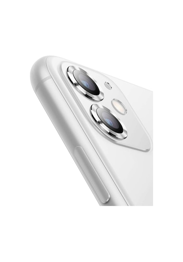 Buff Apple Uyumlu iPhone 11 / 12 / 12 Mini Kamera Metal Lens Koruyucu Gümüş