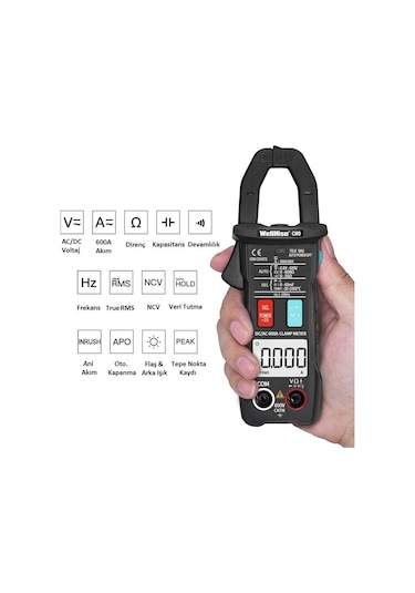 Wellhise Cm9 600a Ac/dc Dijital Otomatik Pensampermetre True Rms