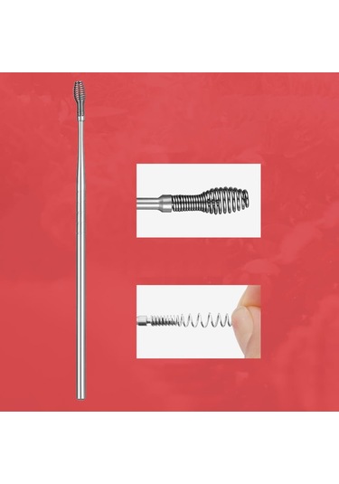 Profesyonel Paslanmaz Çelik Kaşık Kulak Temizleyici Set 9 Adet