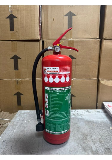 Lithium Plus 6 Kg Yangın Tüpü Plastik Askı Ve 3m Maske Hediye