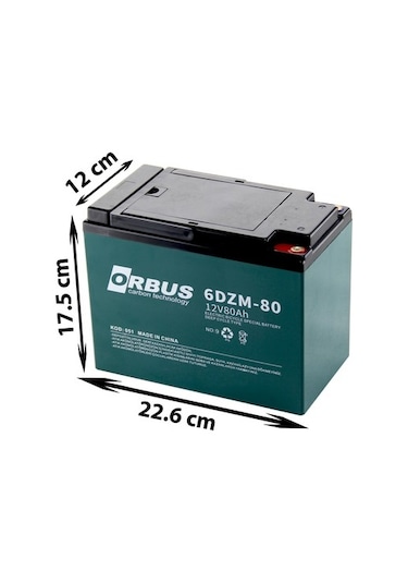 12V 80AH JEL ORBUS ELEKTRİKLİ BİSİKLET AKÜSÜ
