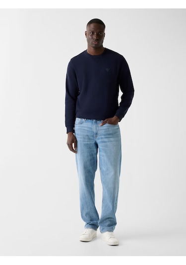 Guess M6rq08kcn01 Cn Ls Basic Erkek Sweatshirt Lacivert