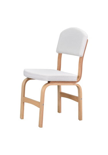 Vilinze Ege Teddy Kumaşnaturel Ayak Ahşap Sandalye Ege19-naturel Beyaz