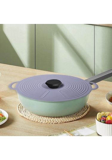 Suntek Silikon Tencere Kapağı Çok Amaçlı Gri-küçük Gri Küçük