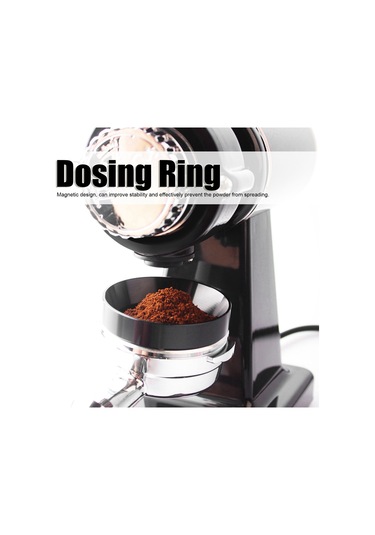 Tenfowee Alüminyum Kahve Tozu Dozaj Halka, Manyetik Tasarım, Toz Dağılmasını Engeller, 53mm Siyah, Kahve Makinesi Aksesuarı Siyah
