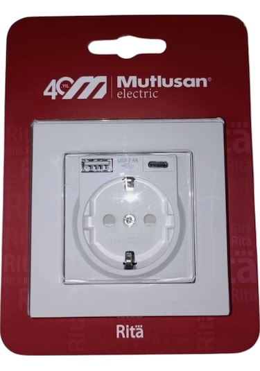Mutlusan Usb Type C Priz 2.4ah Karavan Usb Priz - Beyaz-1005