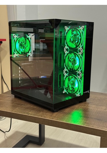 Turbox Teras Anime Karakterli Rgb Fanlı Akvaryum Kasa Siyah