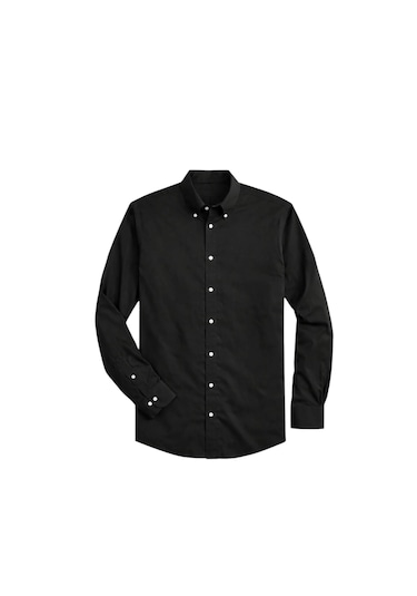 Coupon Erkek Gabardin Gömlek %100 Pamuk / Siyah Siyah