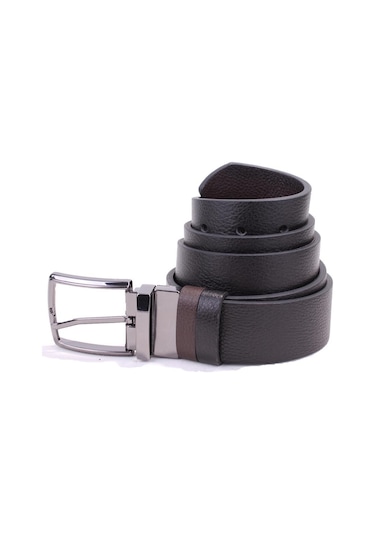 Dagoster Dmk26-465dg Siyah Kahve 4 Cm Çift Taraflı Hakiki Deri Erkek Kemer Siyah - Kahverengi