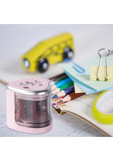 Ruicoo Otomatik Çift Delikli Güneş Sistemi Kalem Kesici - Öğrenci Ve Sanatçılar İçin Dayanıklı Gümüş