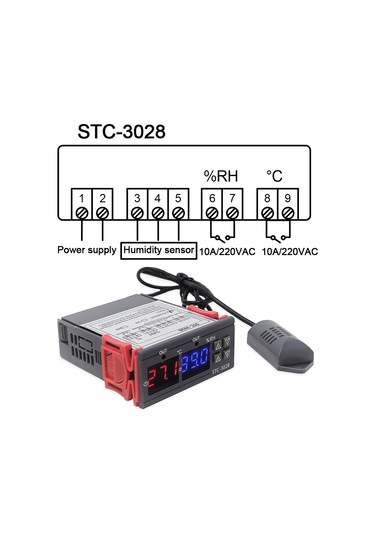 Ranyeek Stc-3028 Dijital Sıcaklık Nem Kontrol Cihazı - Termostat, Nem Ölçer, Sensörlü Röle Çıkışı, 110-220v