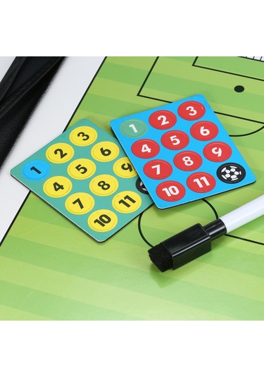 Xindoker Futbol Strateji Tahtası Siyah Deri 31.5x23.5cm Takım Taktik Planlama Aracı
