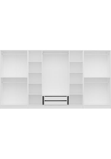 Kale 8 Kapak Aynalı 2 Çekmece Zincir Dolap - Beyaz 190cm