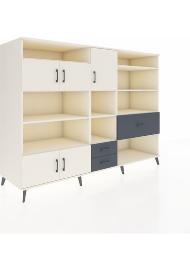 Kronos Dolap 13 Raflı 3 Çekmeceli 5 Kapaklı 220x59x163 Aytaşı-ayt Aytaşı-aytaşı/antrasit