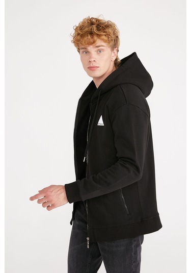 Jp Basıc Full Zıp Sweatshırt Hoodıe Siyah