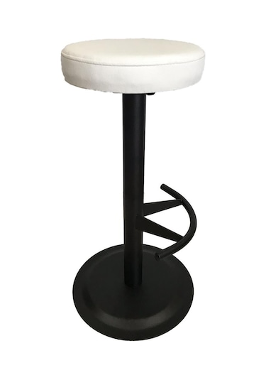 Bar Sandalyesi Bar Taburesi Beyaz Deri Oturak Çok Renkli