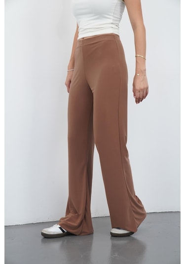 Penyebizden Nira Kadın Maxi Boy İspanyol Paça Viskon Pantolon-tarçın Tarçın