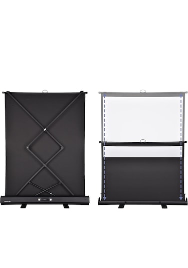 Peak 142x107cm Taşınabilir Portatif Pull Up Floor Projeksiyon Per