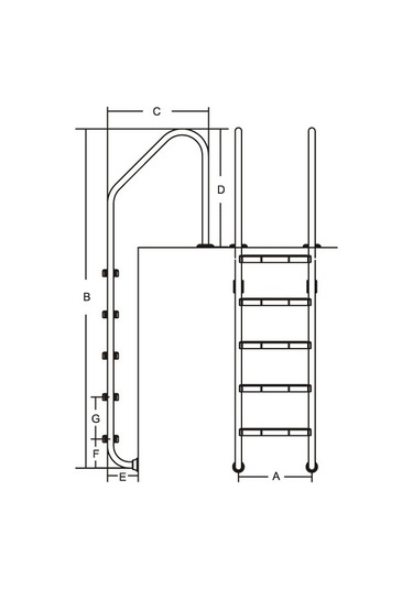 Superpool 3 Basamaklı Aısı-304 Standart Havuz Merdiveni