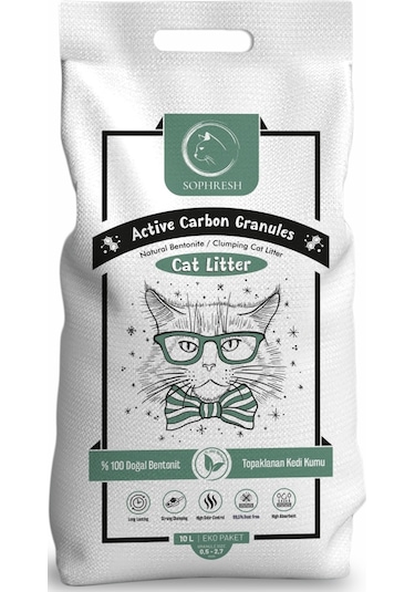 Sophresh As250 Aktif Karbonlu Granüllü Kedi Kumu Cat Litte 10 L