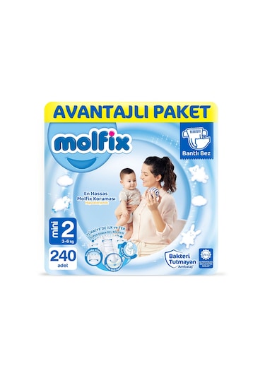 Molfix Bebek Bezi 2 Numara Mini Avantajlı Paket 240 Adet