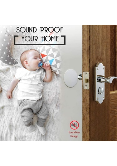 Ximistore9 Beyaz 4'lü 8x8cm Pvc Yumuşak Kauçuk Kapı Tokatçısı - Güçlü Yapıştırıcı İle Duvar Koruyucu - Sessiz Ve Şok Emici