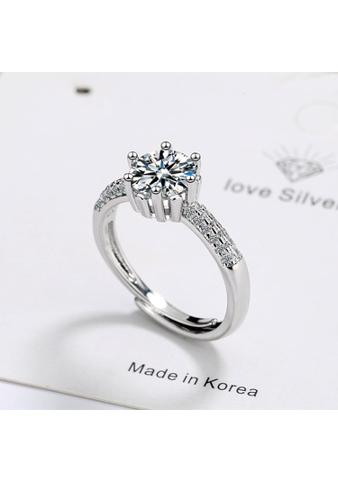 Lindon Kadın Bakır Alaşım Zirkon Yüzükler Parti Güzel Mücevher Yüzük Gümüş