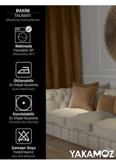 Br Yakamoz Kaju Rengi Kırlent , Yastık Kılıfı Kadife Görünümlü Velvet Touch Serisi Kaju Rengi