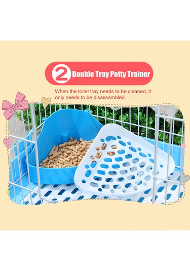 Geekyou Küçük Hayvanlar İçin Üçgen Tuvalet Eğitici - Kuru Temiz Kafes, Kanatlı Kilitli, Kolay Temizlenir, Tavşan, Chinchilla, Gine Pig İçin