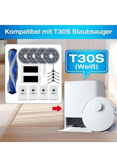 Flybuy Ecovacs Deebot T30s Robot Süpürge Yedek Parçaları Ana Yan Fırçalar Hepa Filtreler Paspas Pedleri Toz Torbaları