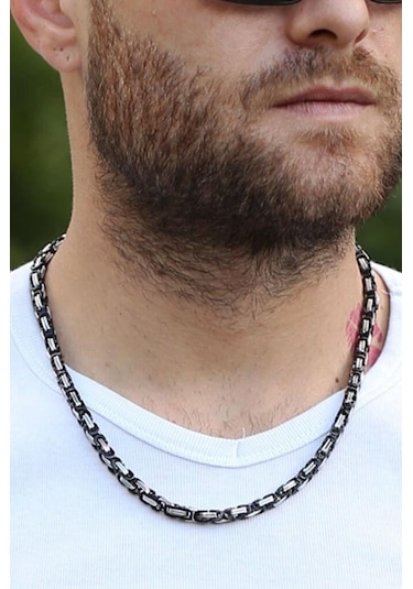 Kral Erkek Çelik Zincir Kolye 5 Mm 55 Cm 5 Renk Ck11 Beyaz