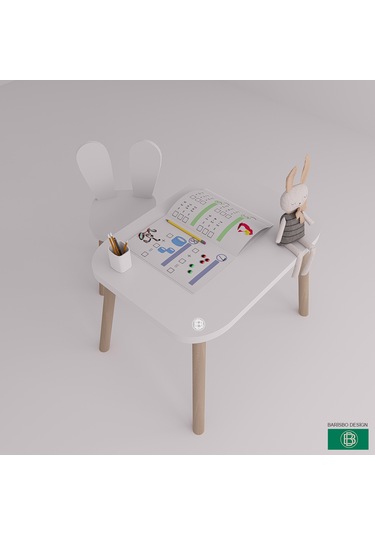 Çocuk Masası Ve Sandalyesi Oyun & Aktivite Masası Lake Beyaz - Meşe Çocuk Masası Ve Sandalyesi Oyun & Aktivite Masası Lake Beyaz - Meşe