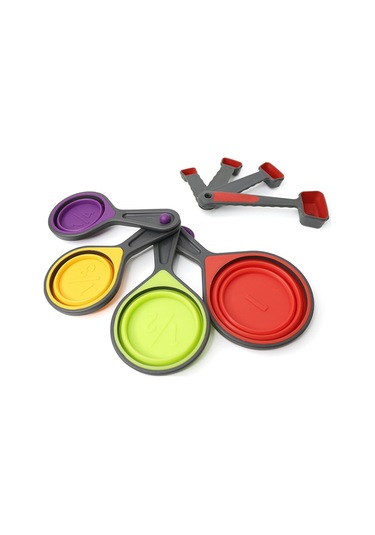 Ruicoo Bakım Ve Pişirme İçin 8 Parça Silikon Ölçü Kupa Ve Kaşık Seti - Ölçümlü, Esnek Ve Dayanıklı Ev Gereci Diğer