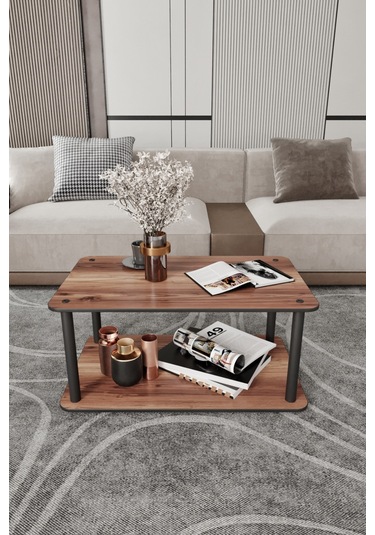 Masivo Kare Orta Sehpa Ceviz Ceviz