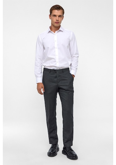 Süvari Siyah Regular Armürlü Pantolon-38627 Siyah