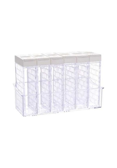 Novahub Kahve Açılış Kapaklı Şeffaf 2 Yönlü Baharat Kavanozu Set 6 Adet Mutfak İçin Kahve