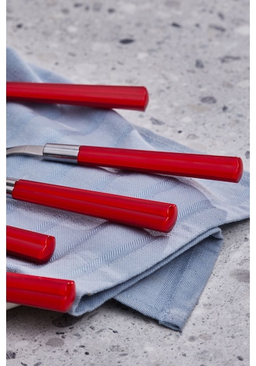 Karaca  Fluca Kırmızı 6 Kişilik 18 Parça Çatal Kaşık Bıçak Takımı