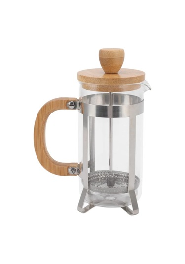 Ahşap Detaylı 600 Ml Cam French Press Çok Renkli