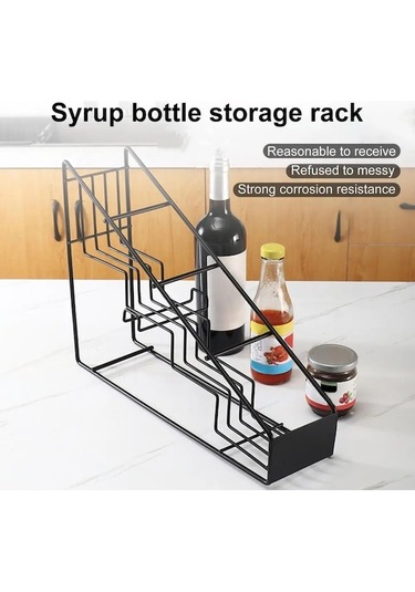 Tongxida Kahve Şurubu Depolama Raf Mutfak Konteyner Organizatör Asil Siyah İçin Asil Siyah