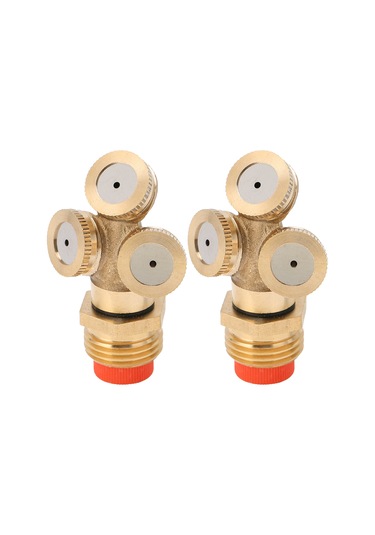 Shineyee 2 Adet Bakır Tarım Sulama Aleti: 3 Ağızlı Yüksek Basınçlı Filtreli Sprey Başlığı - Bahçe, Çiçek, Sebze İçin