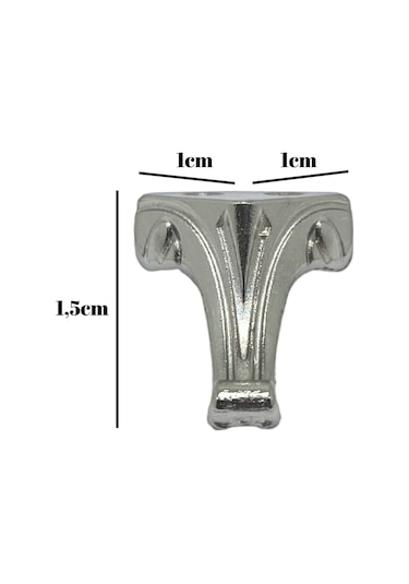 Moda Metal Ayak Çeyiz Ve Hediye Kutusu Mobilya Ayağı 1,5cm Gümüş 4 Adet Gümüş