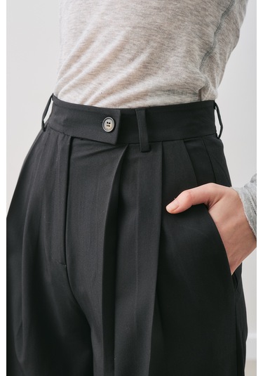 Classıc Pileli Pantolon Siyah Siyah