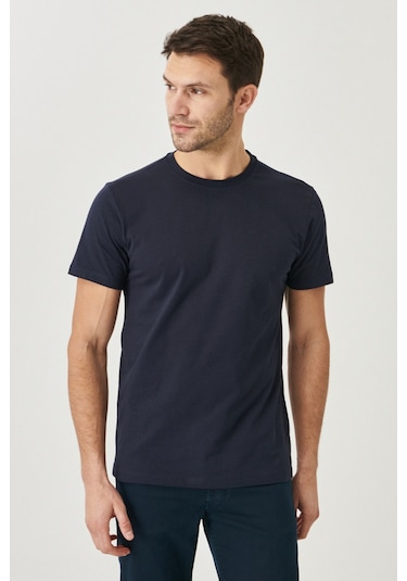 AC&Co / Altınyıldız Classics 4A4800000001LACXS Slim Fit Bisiklet Yaka Kısa Kol Pamuklu Erkek Tişört Lacivert AC&Co / Altınyıldız Classics 4A4800000001LACXS Slim Fit Bisiklet Yaka Kısa Kol Pamuklu Erkek Tişört Lacivert
