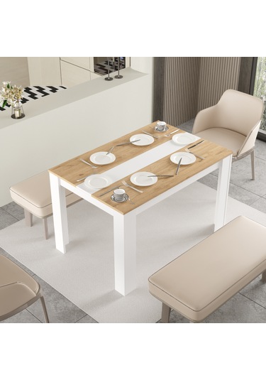 Robin Home Lena Yemek Masası 120x80 Sepet-beyaz