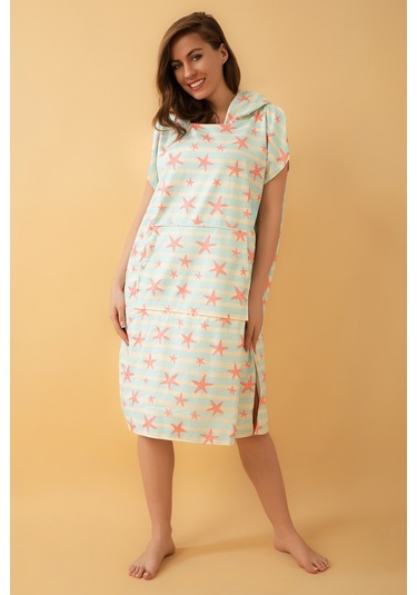 Starfish Yetişkin Sörf Panço Kapüşonlu Plaj Havlusu Sm Beden