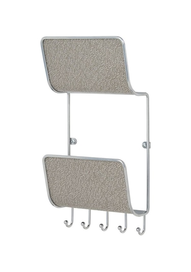 Idesıgn Mektupluk Anahtarlık Askılık 2 Katlı Metalik Gri 19X36 .