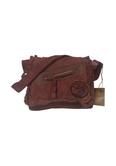 Vintage Küçük Salaş Unisex Günlük Çapraz Postacı Çantası S Boy 26x20cm Bordo